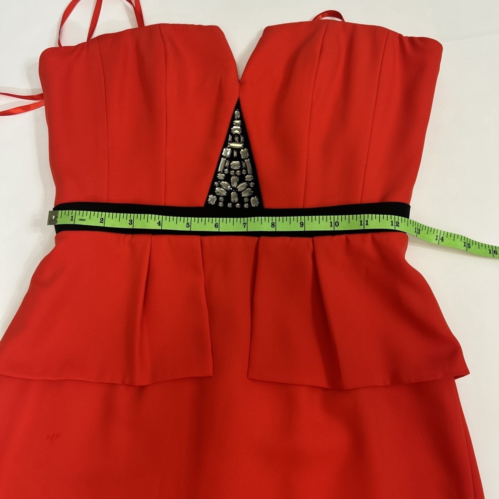 BCBG MAXAZRIA RED PEPLUM MAXI DRESS / TRUMPET GOWN SIZE 02 - Picture 6 of 11